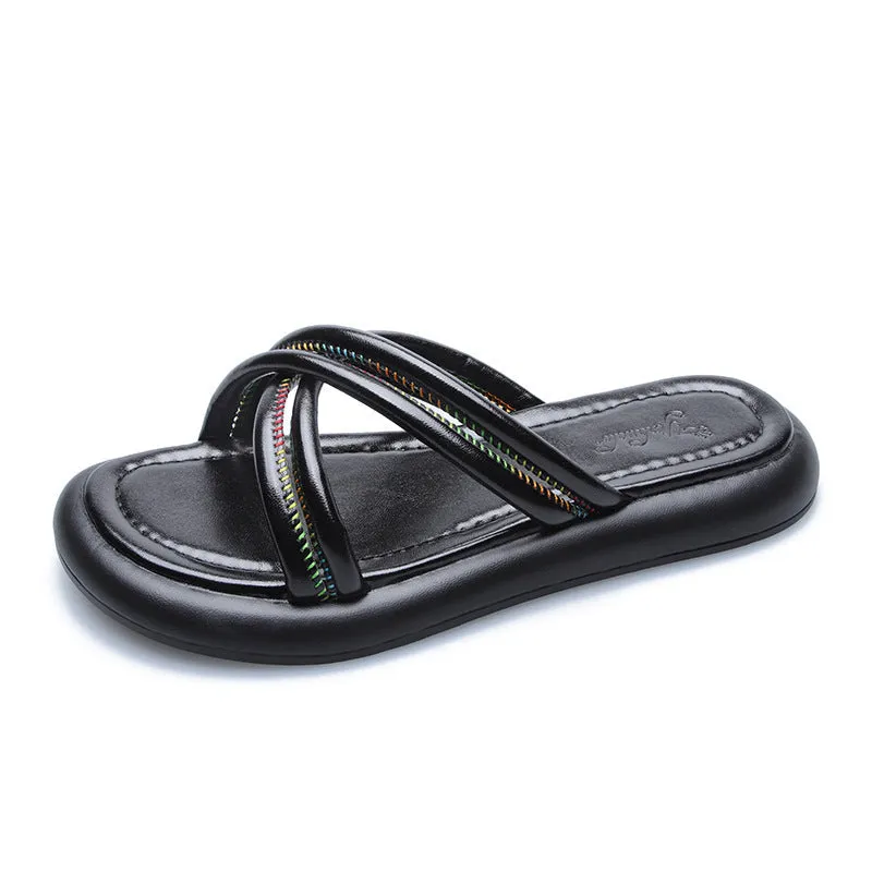 Women's Casual Flat Versatile Non-slip Flip Flops Stylish Sandals Water
