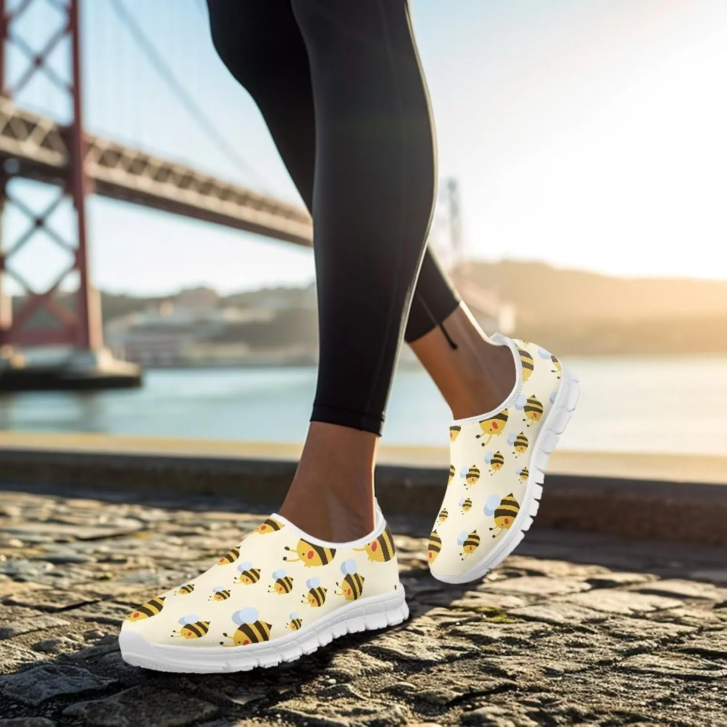 Womens Casual Sneakers Low Cut Non Slip Soft Breathable Lightweight Gym Exercise Walking Shoes