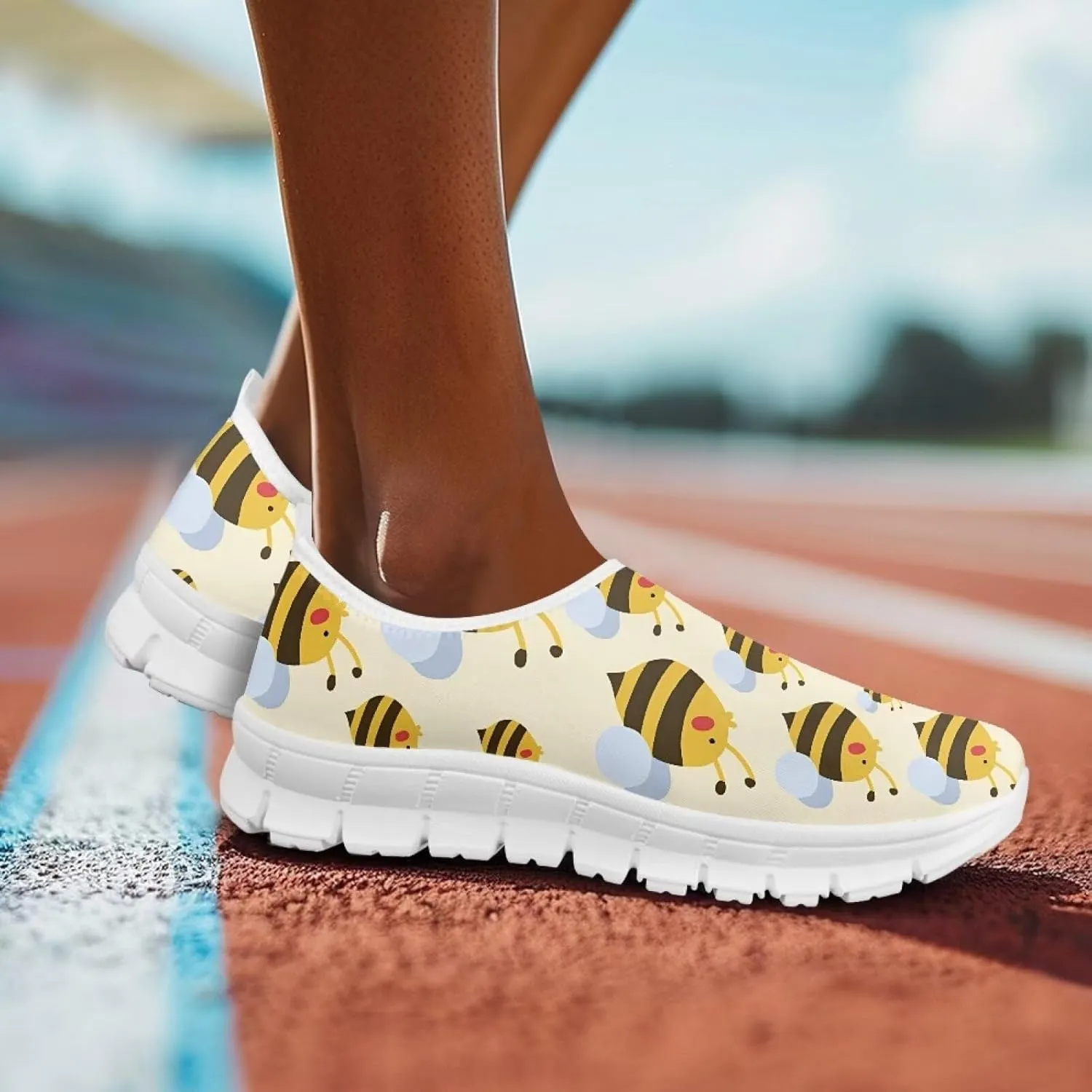 Womens Casual Sneakers Low Cut Non Slip Soft Breathable Lightweight Gym Exercise Walking Shoes