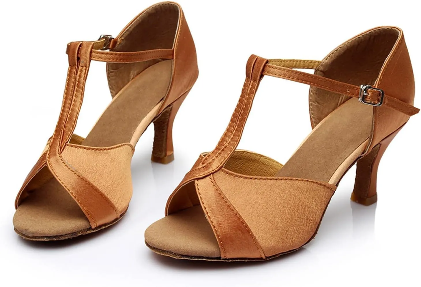 Womens Dress Sandals Open Toe Latin Dance Shoes Tango Performance Shoes Chunky Heels Professional Dance Shoe