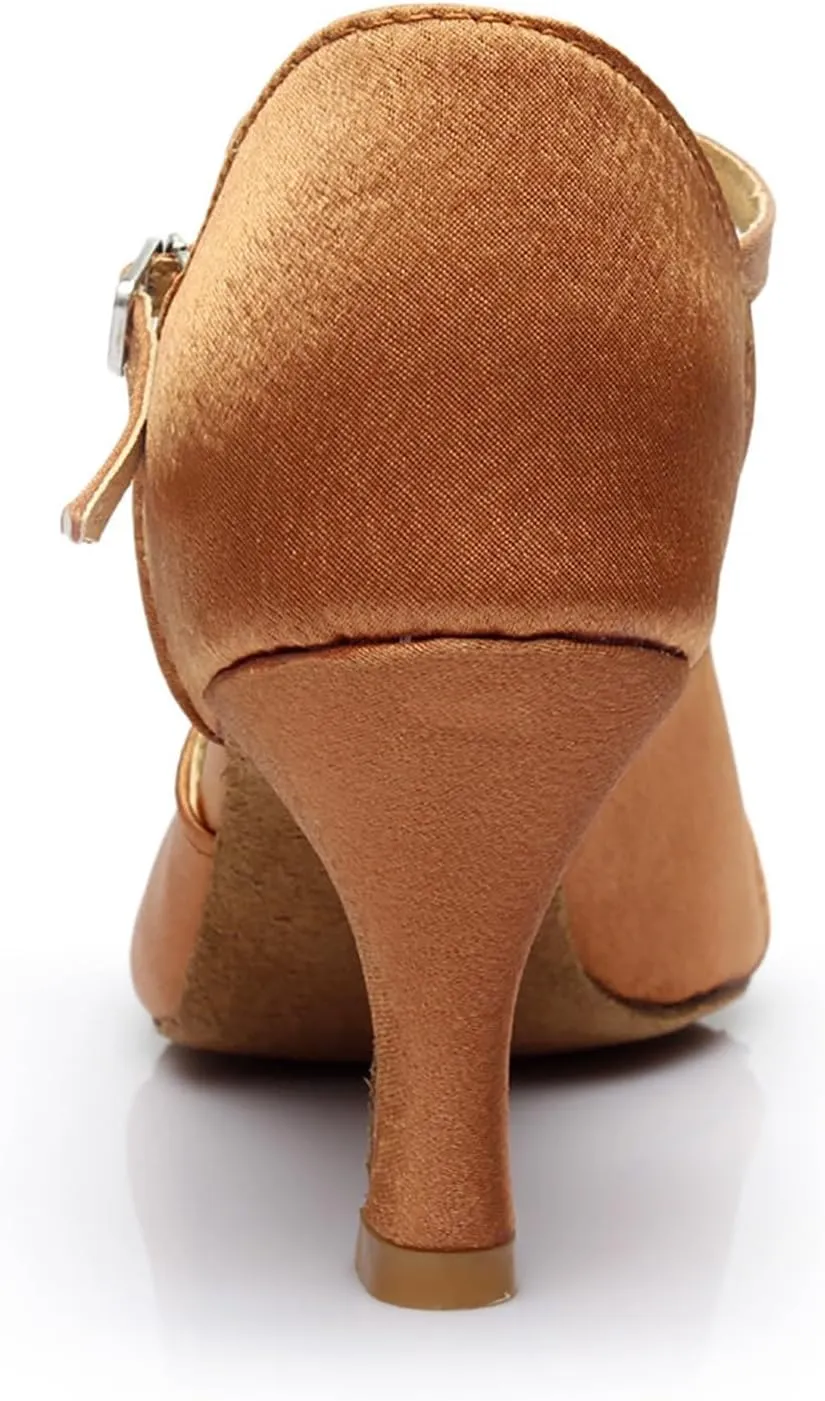 Womens Dress Sandals Open Toe Latin Dance Shoes Tango Performance Shoes Chunky Heels Professional Dance Shoe