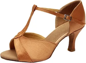 Womens Dress Sandals Open Toe Latin Dance Shoes Tango Performance Shoes Chunky Heels Professional Dance Shoe