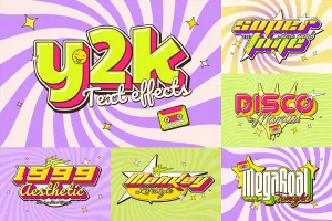 Y2k Text Effects vol 1