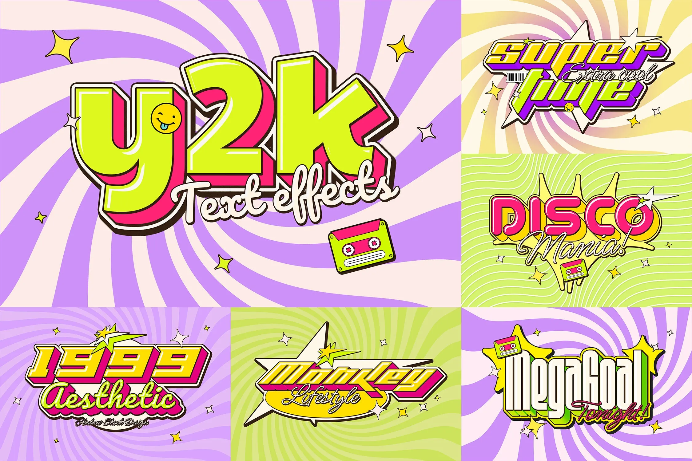 Y2k Text Effects vol 1