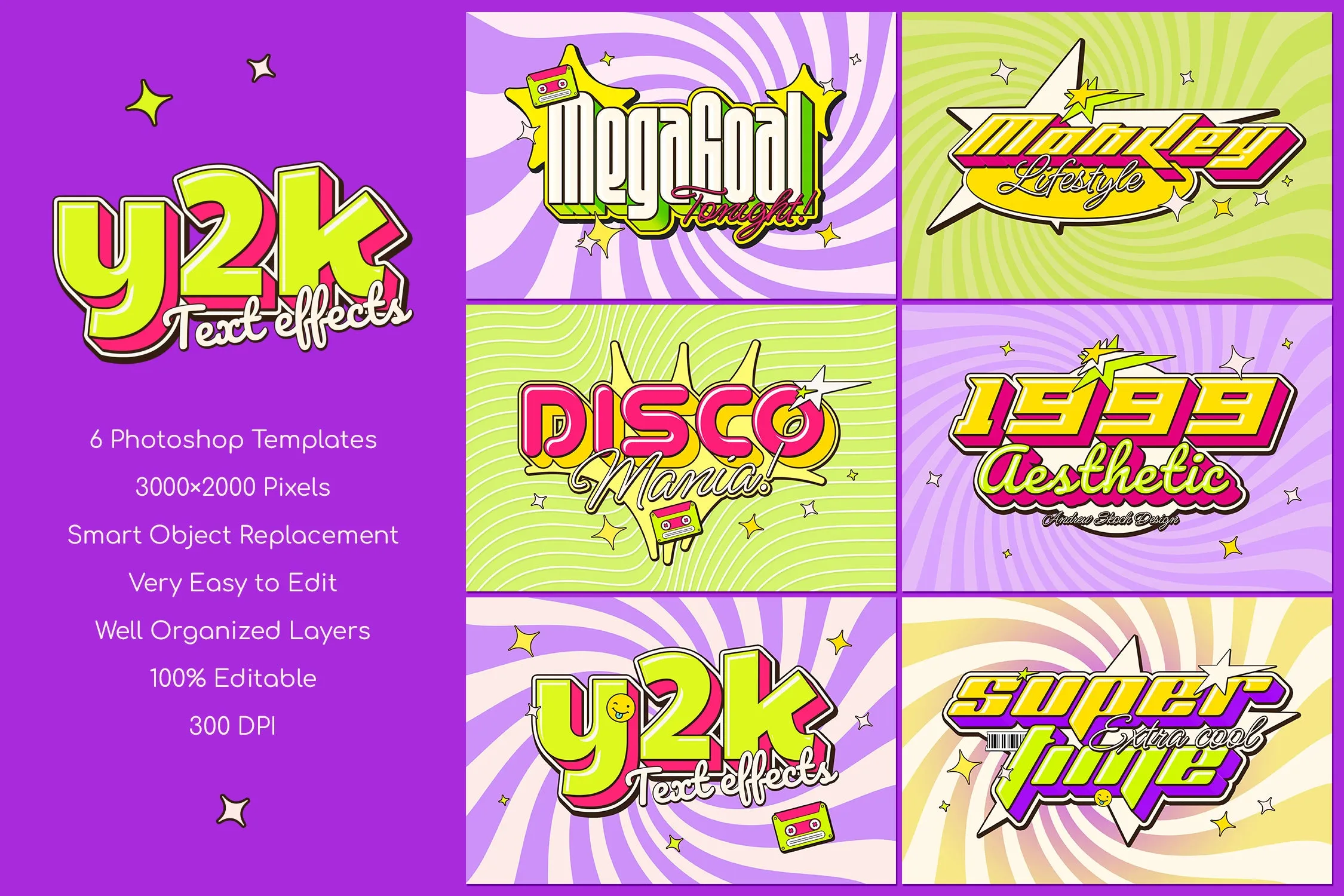 Y2k Text Effects vol 1