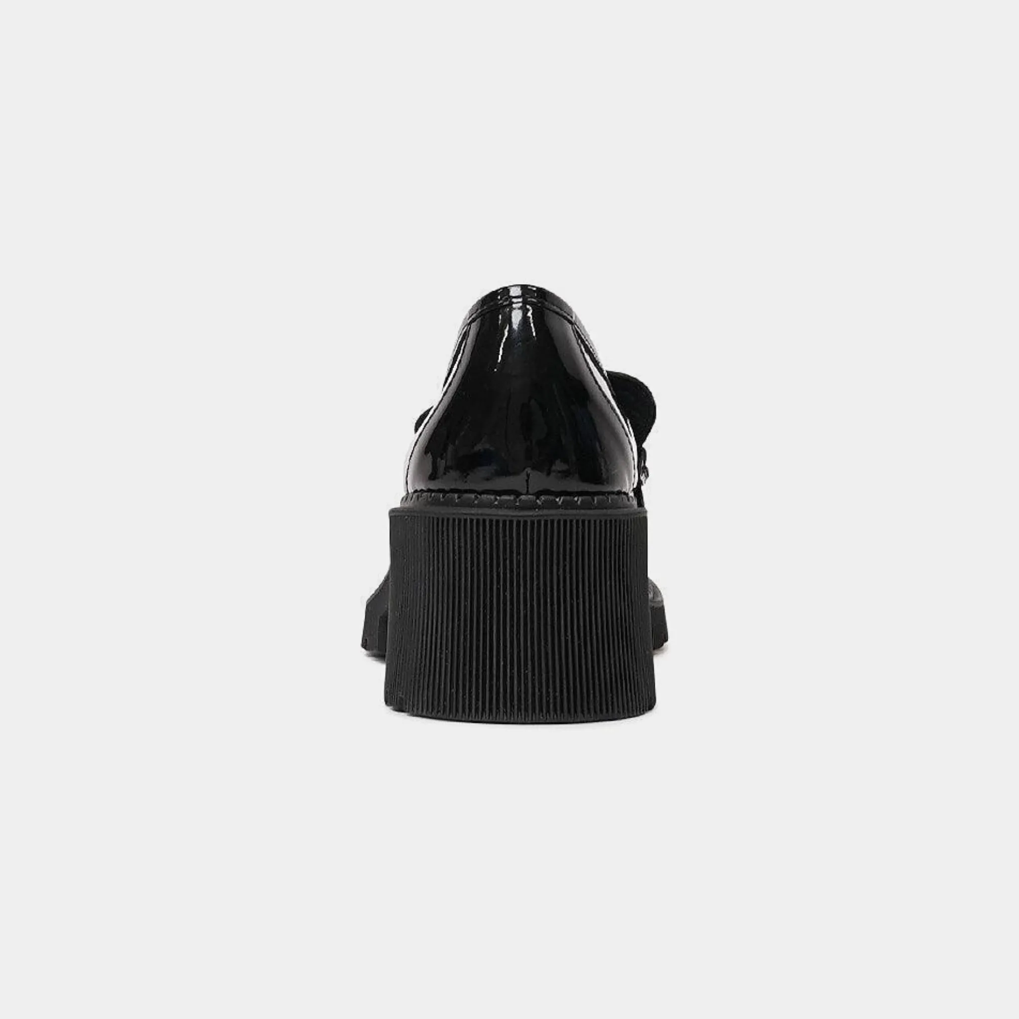 Zoey Black Patent Leather Heeled Loafers