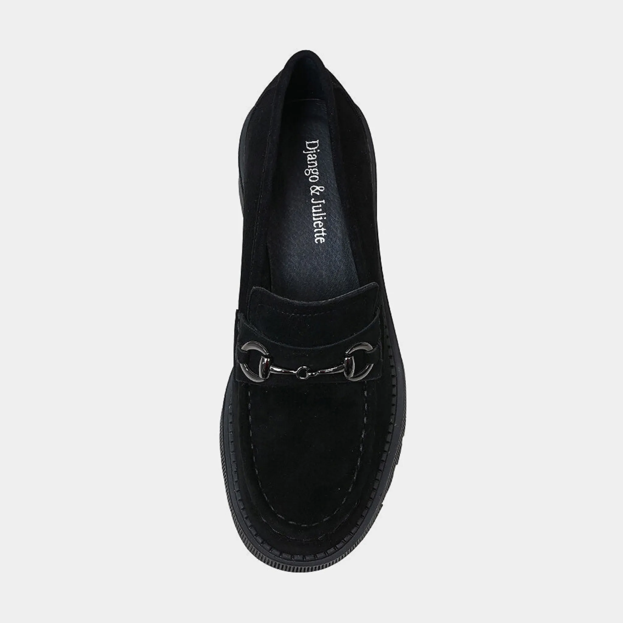 Zoey Black Suede Heeled Loafers